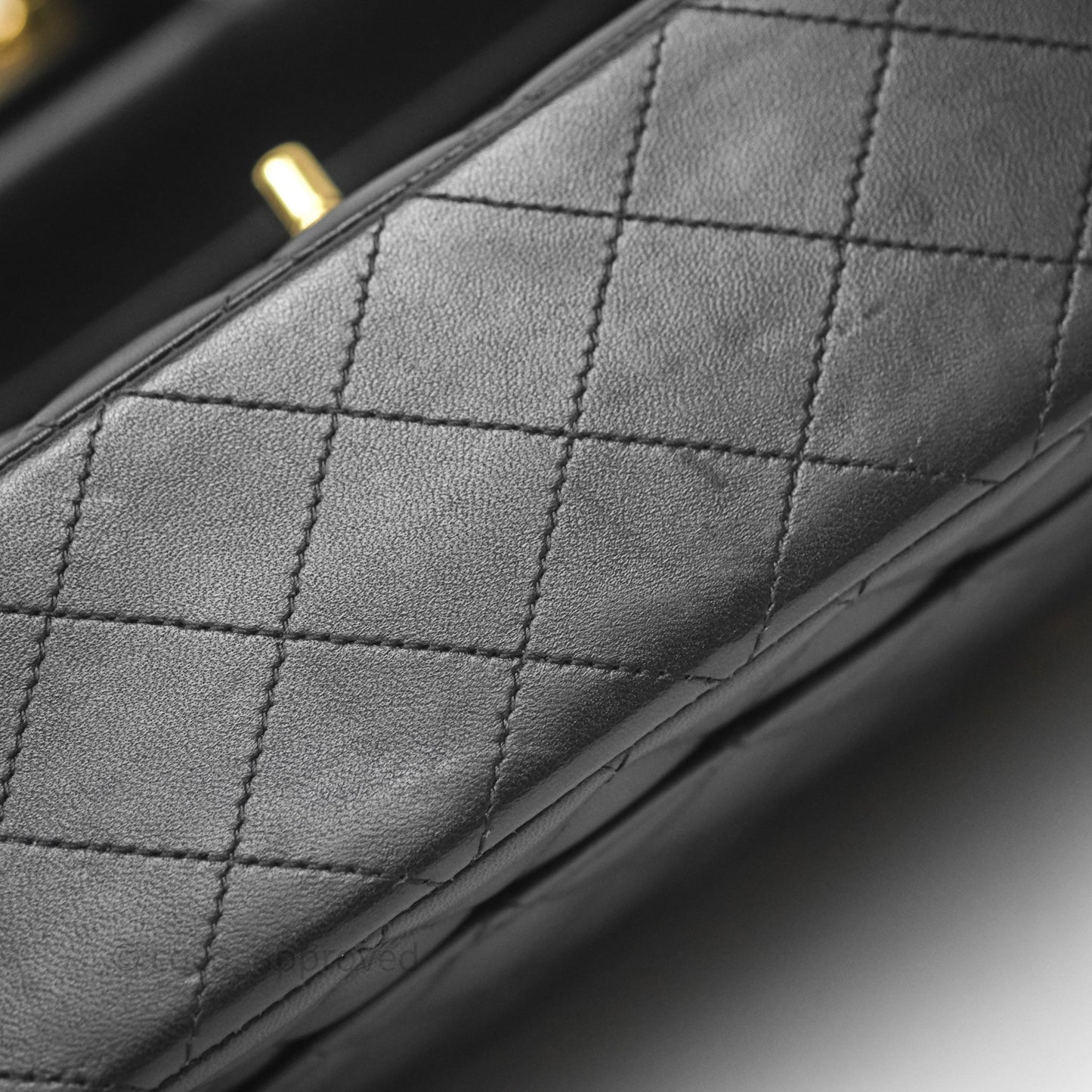 Chanel Classic M/L Medium Flap Quilted Black Lambskin Gold Hardware