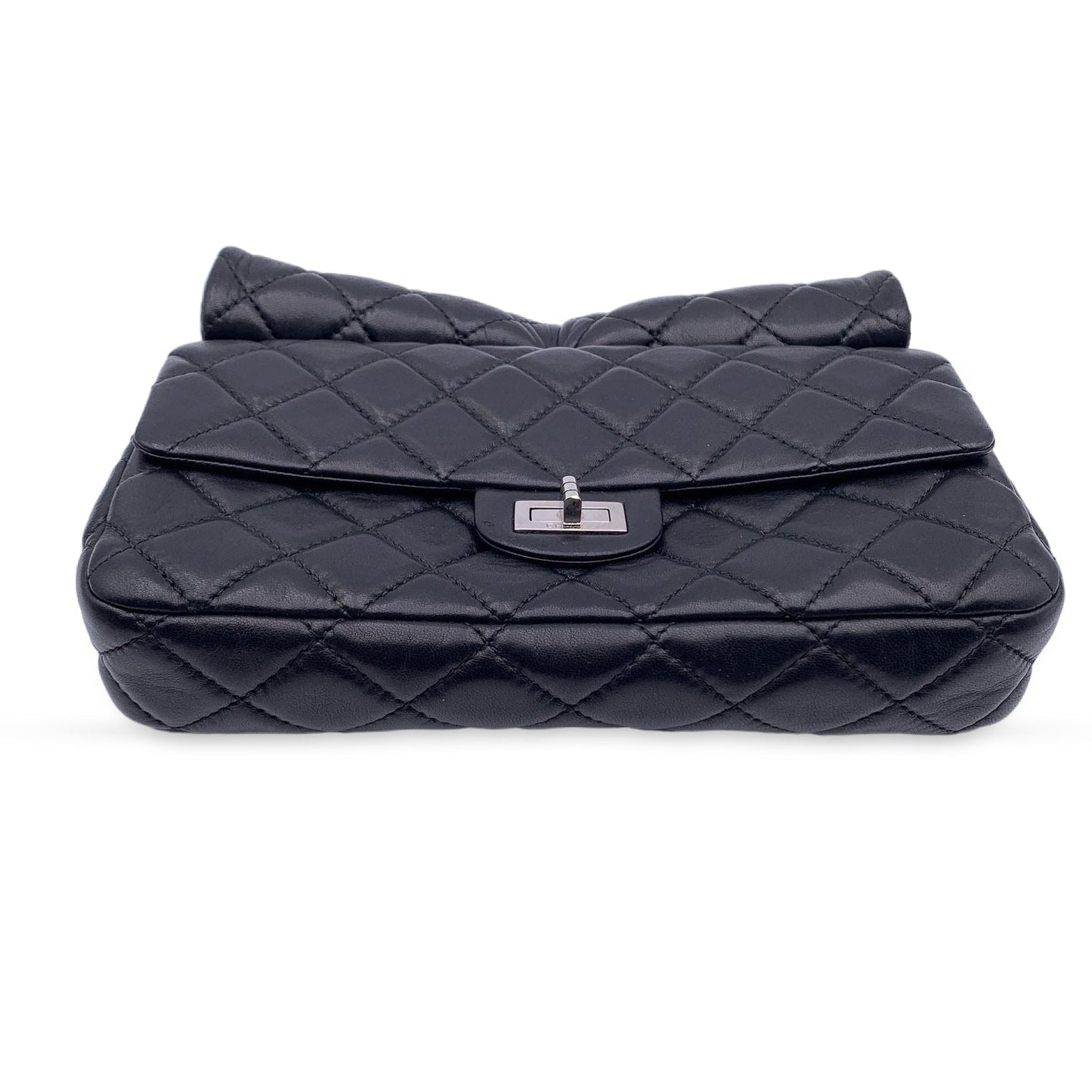 CHANEL Black Quilted Leather Reissue Roll 2.55 Clutch Bag