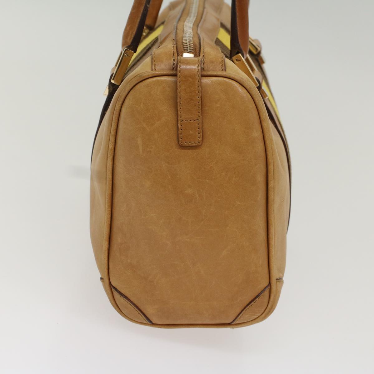 Luxury Gucci Sherry Line Hand Bag Canvas Leather Brown Yellow 000 0851  54007