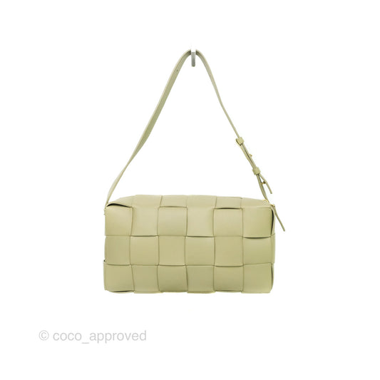 Bottega Veneta Brick Cassette Bag Olive Green Intrecciato Lambskin