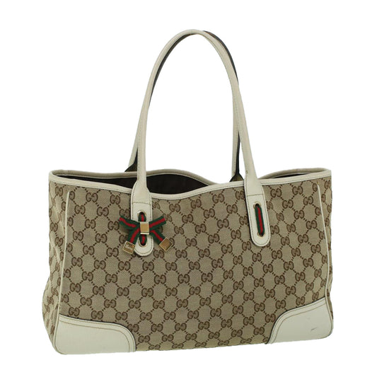 Luxury Gucci GG Canvas Web Sherry Line Tote Bag Beige Red Green 163805  54012
