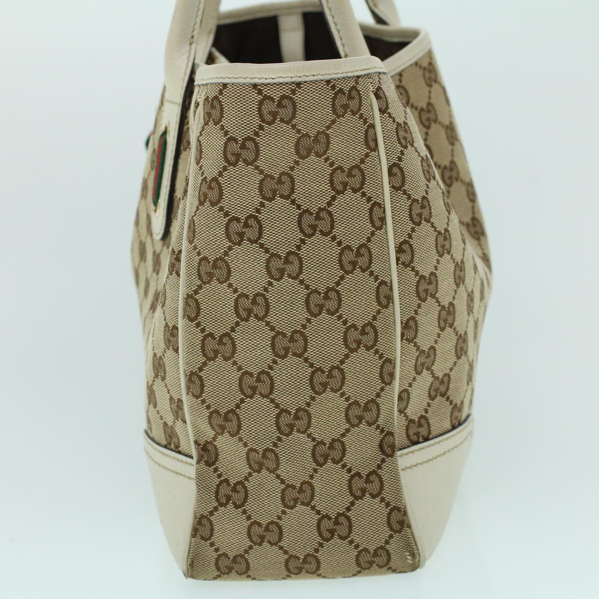 Luxury Gucci GG Canvas Web Sherry Line Tote Bag Beige Red Green 163805  54012