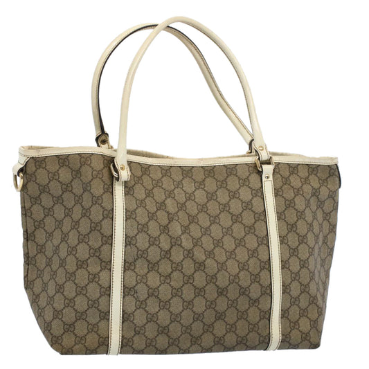 Luxury Gucci GG Supreme Tote Bag PVC Leather Beige 197953  54015