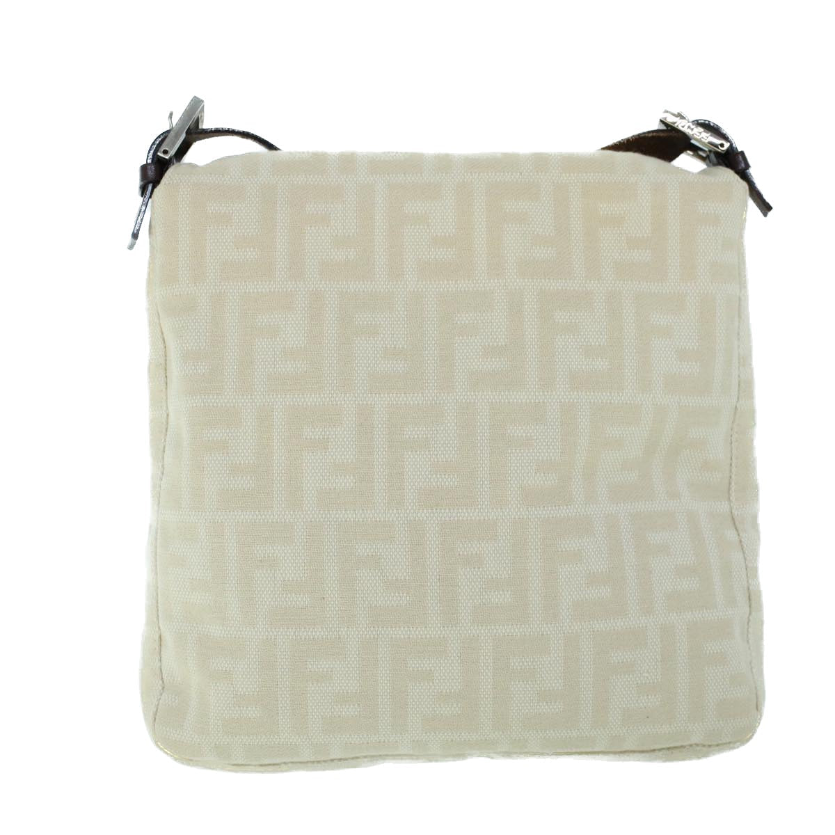 Luxury FendiMamma Baguette Shoulder Bag Canvas Leather Beige Brown54030