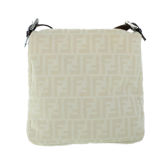 Luxury FendiMamma Baguette Shoulder Bag Canvas Leather Beige Brown54030