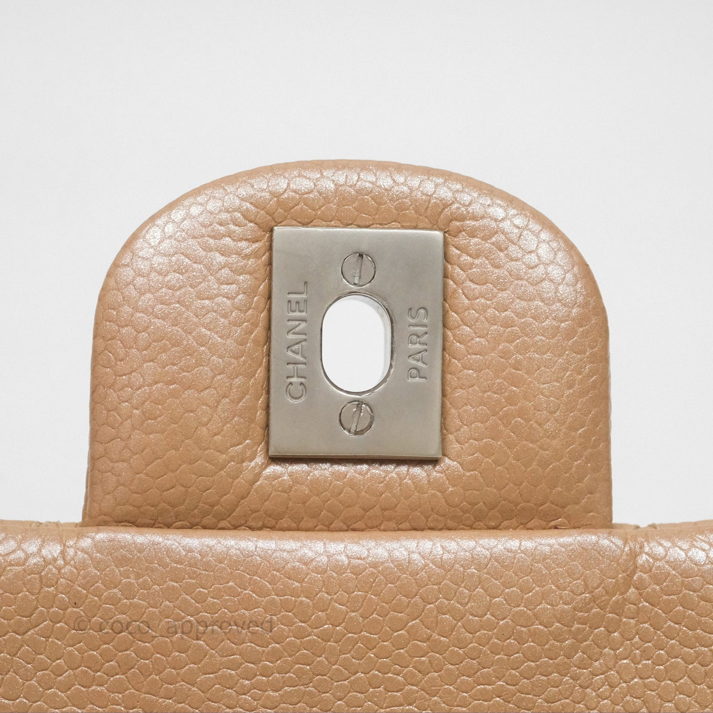 Chanel Quilted Extra Mini Rectangular Flap Beige Caviar Matt Silver Hardware