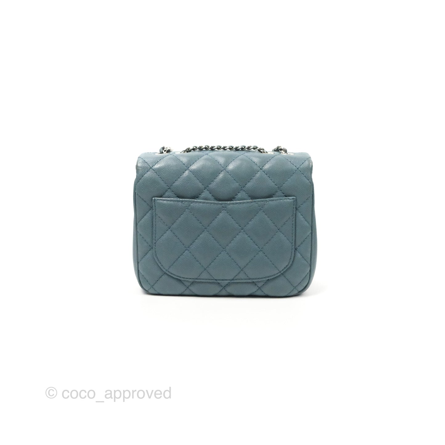 Chanel Quilted Small Urban Companion Flap Bag Blue Caviar Silver Hardware