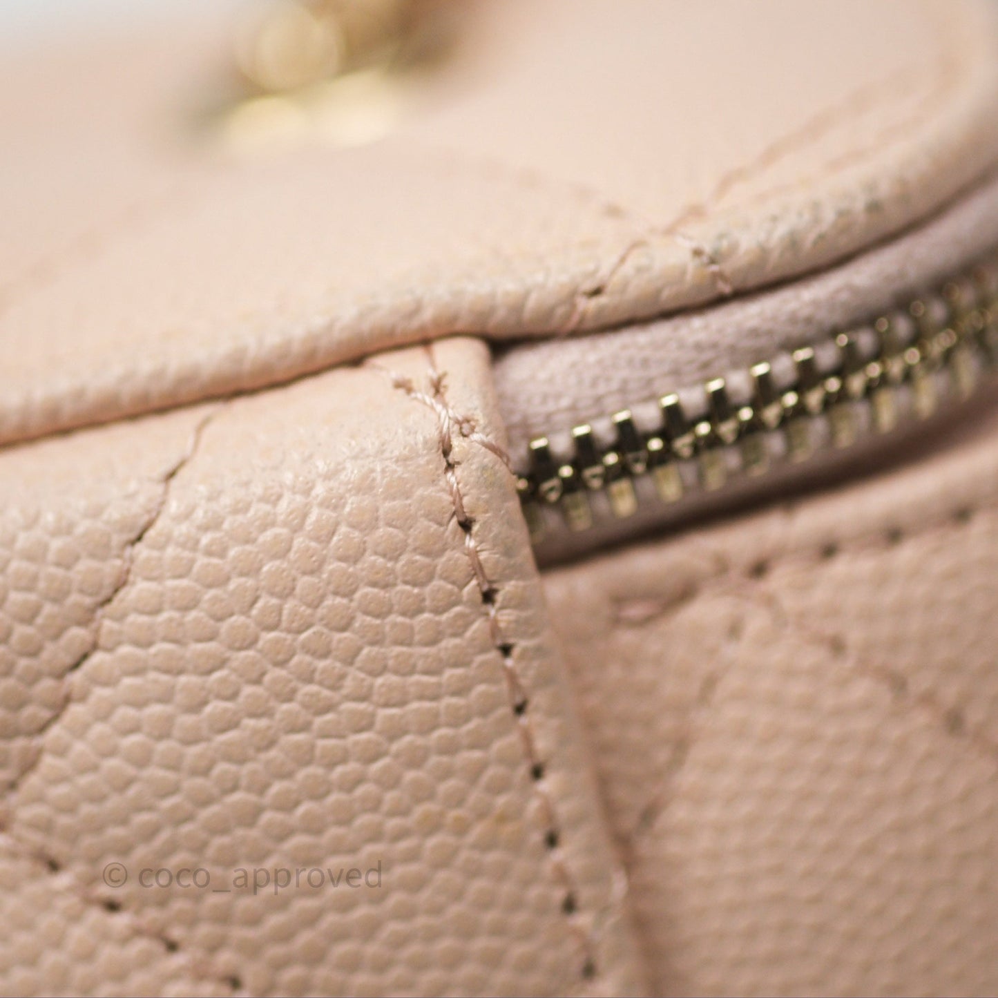 Chanel Vanity with Classic Chain Light Beige Caviar Gold Hardware
