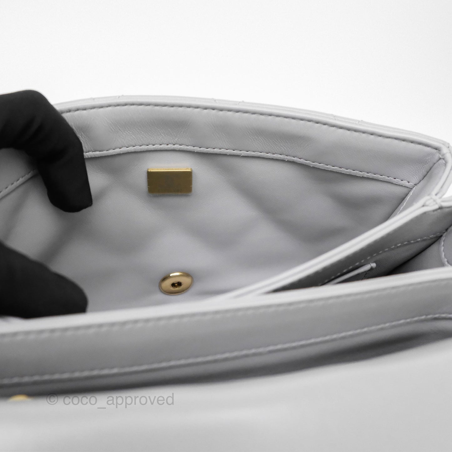 Chanel Medium Color Match Flap Grey Lambskin Aged Gold Hardware 22A