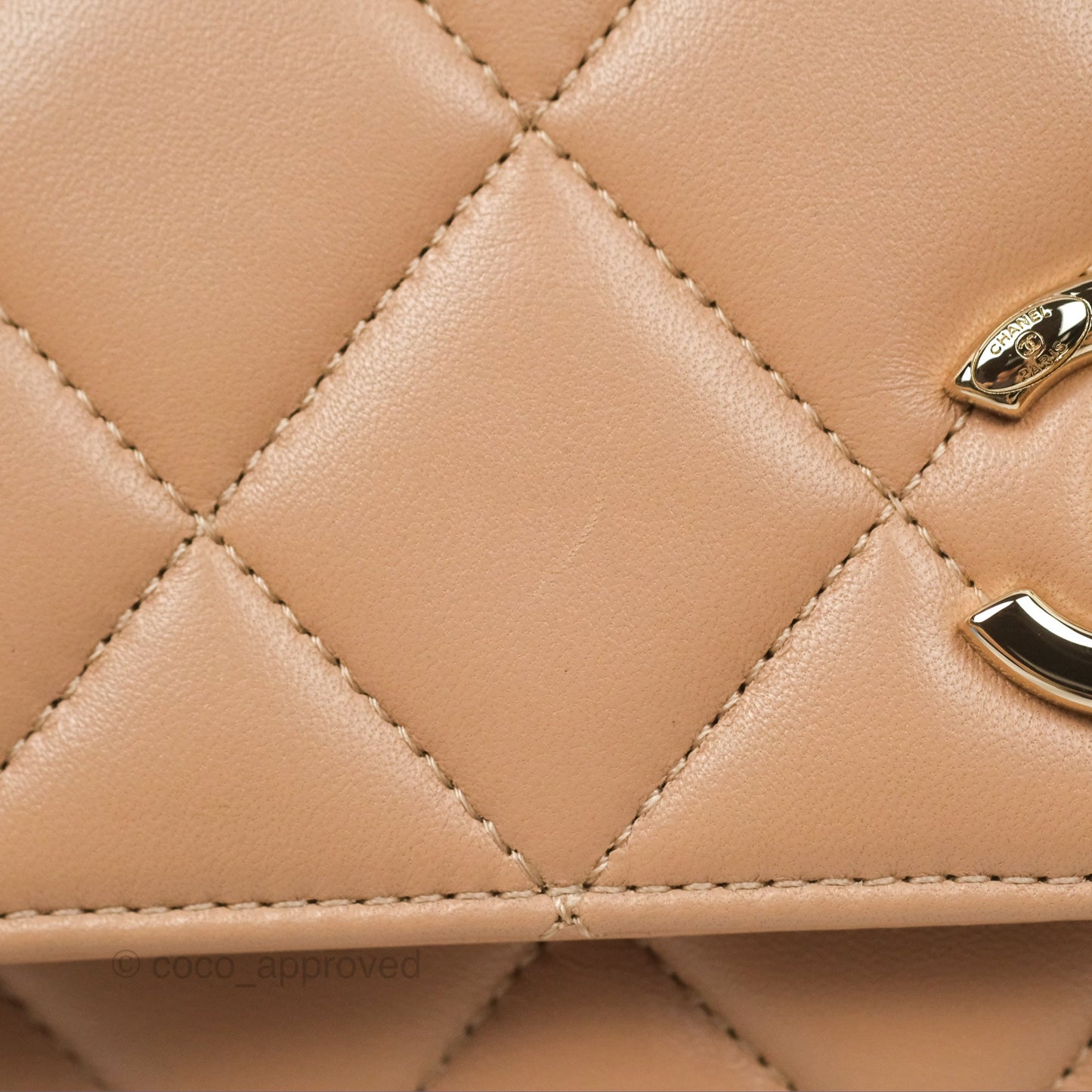 Chanel Trendy CC Small Beige Lambskin Gold Hardware 22S