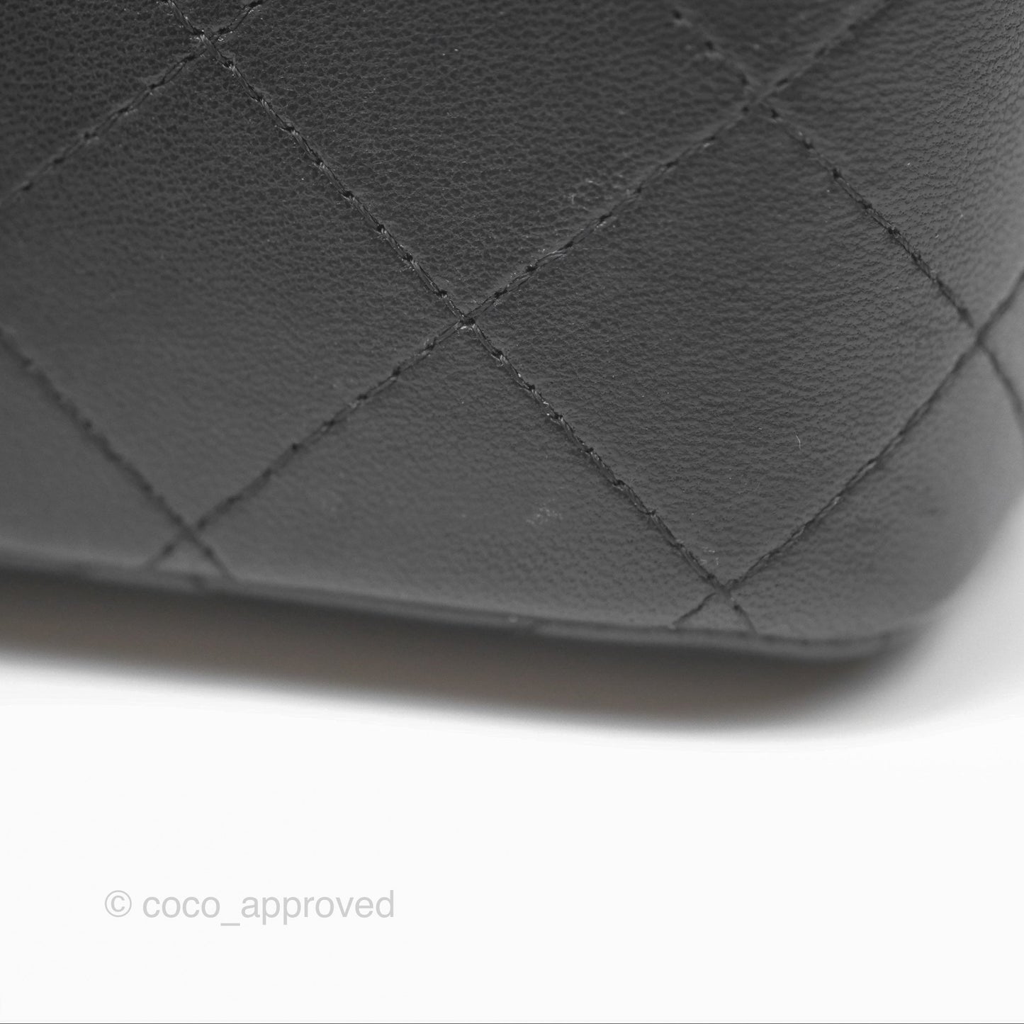 Chanel Mini Square Flap Quilted Black Lambskin Silver Hardware