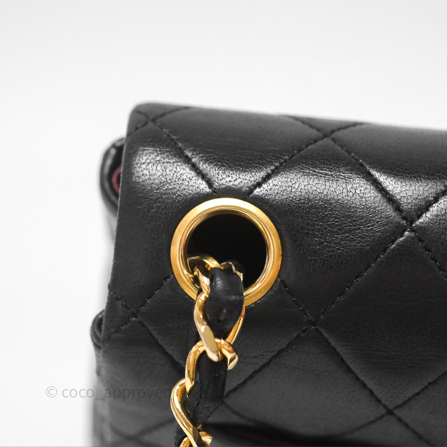 Chanel Vintage Mini Square Black Lambskin 24K Gold Hardware