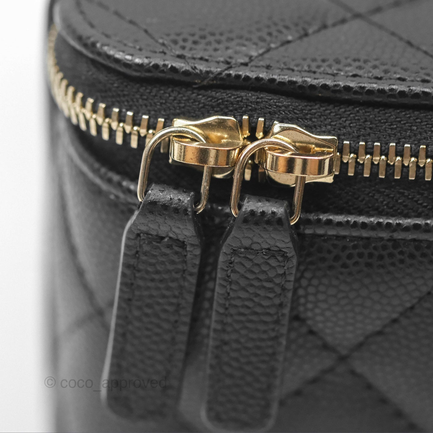 Chanel Vanity Rectangular With Chain Black Caviar Gold Hardware