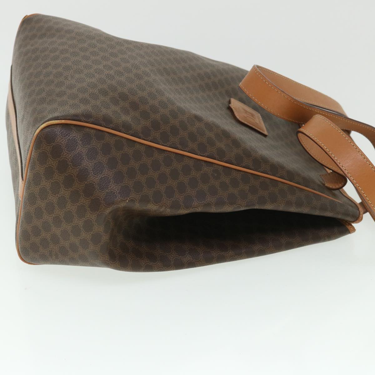 Luxury CELINE Macadam Canvas Shoulder Bag PVC Leather Brown  54112