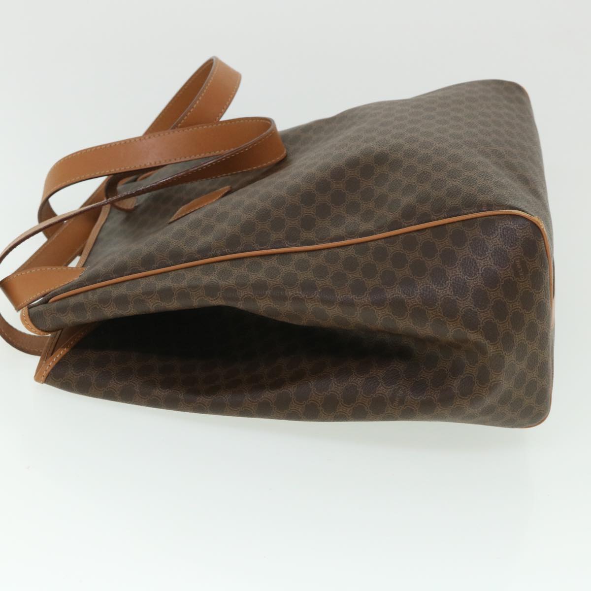 Luxury CELINE Macadam Canvas Shoulder Bag PVC Leather Brown  54112