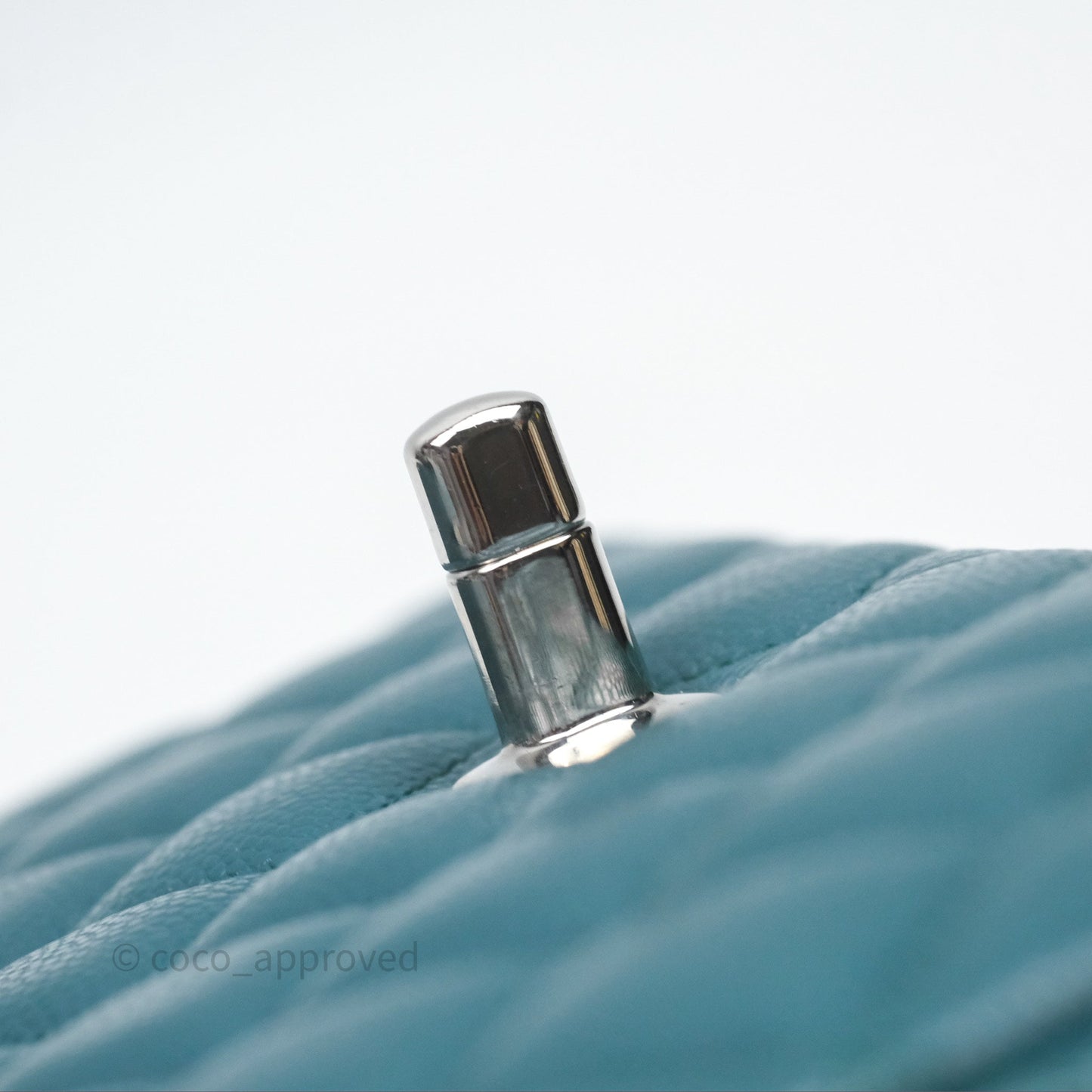 Chanel Quilted Mini Rectangular Green Caviar Silver Hardware