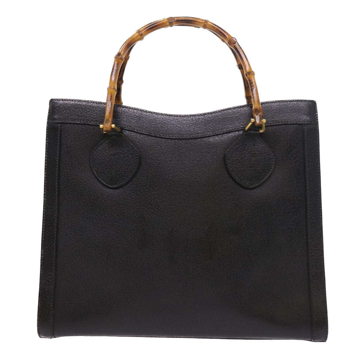 Luxury Gucci Bamboo Hand Bag Leather Black 002 1186 0260  54124