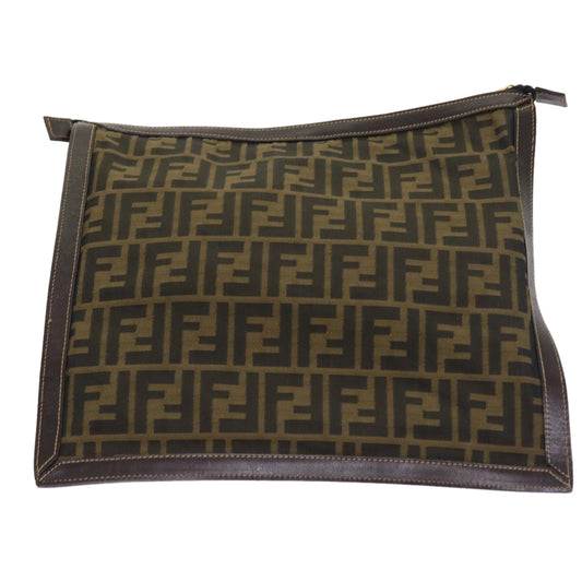 Luxury FendiZucca Canvas Pouch Black Brown54125