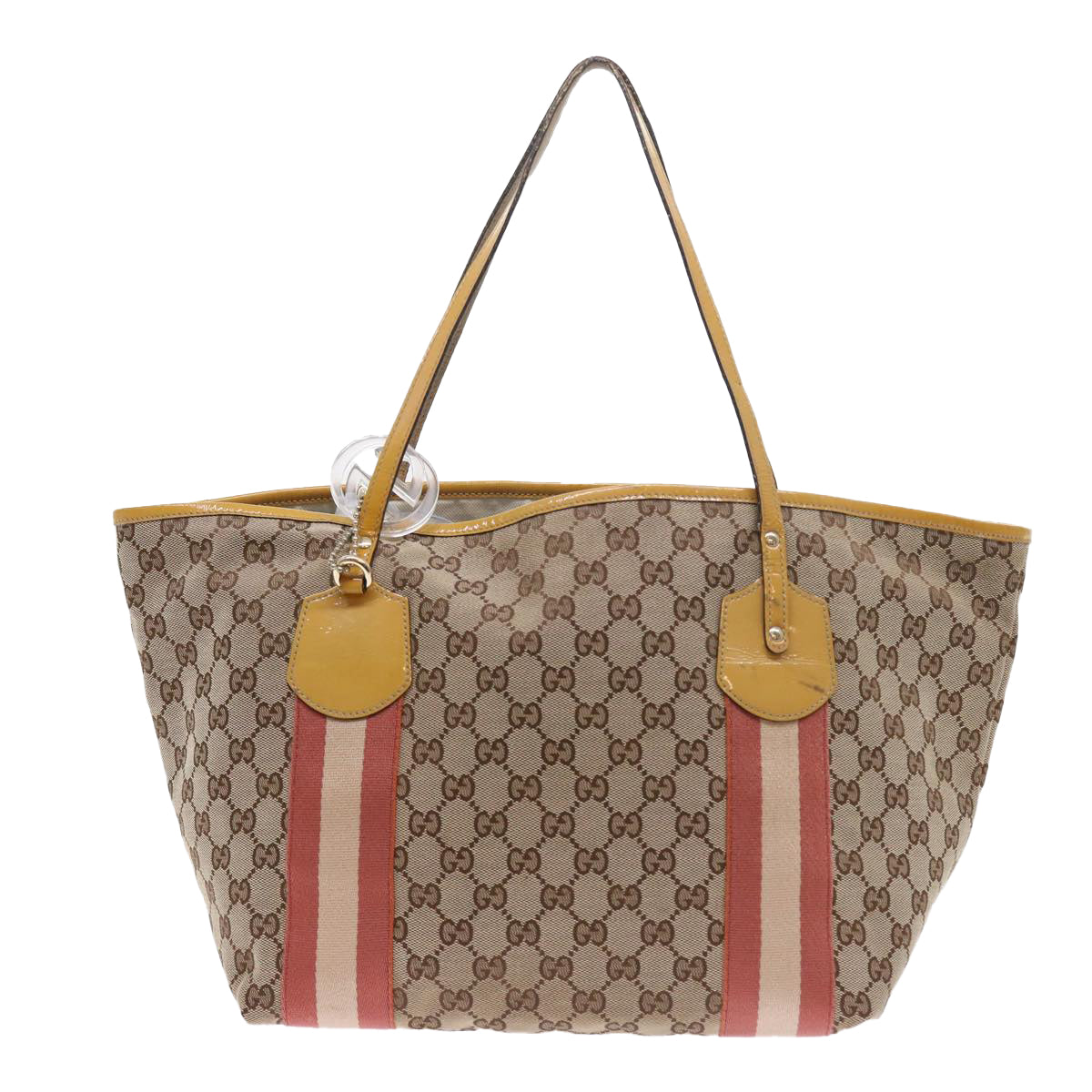 Luxury Gucci GG Canvas Sherry Line Tote Bag Beige Pink white 211970  54129