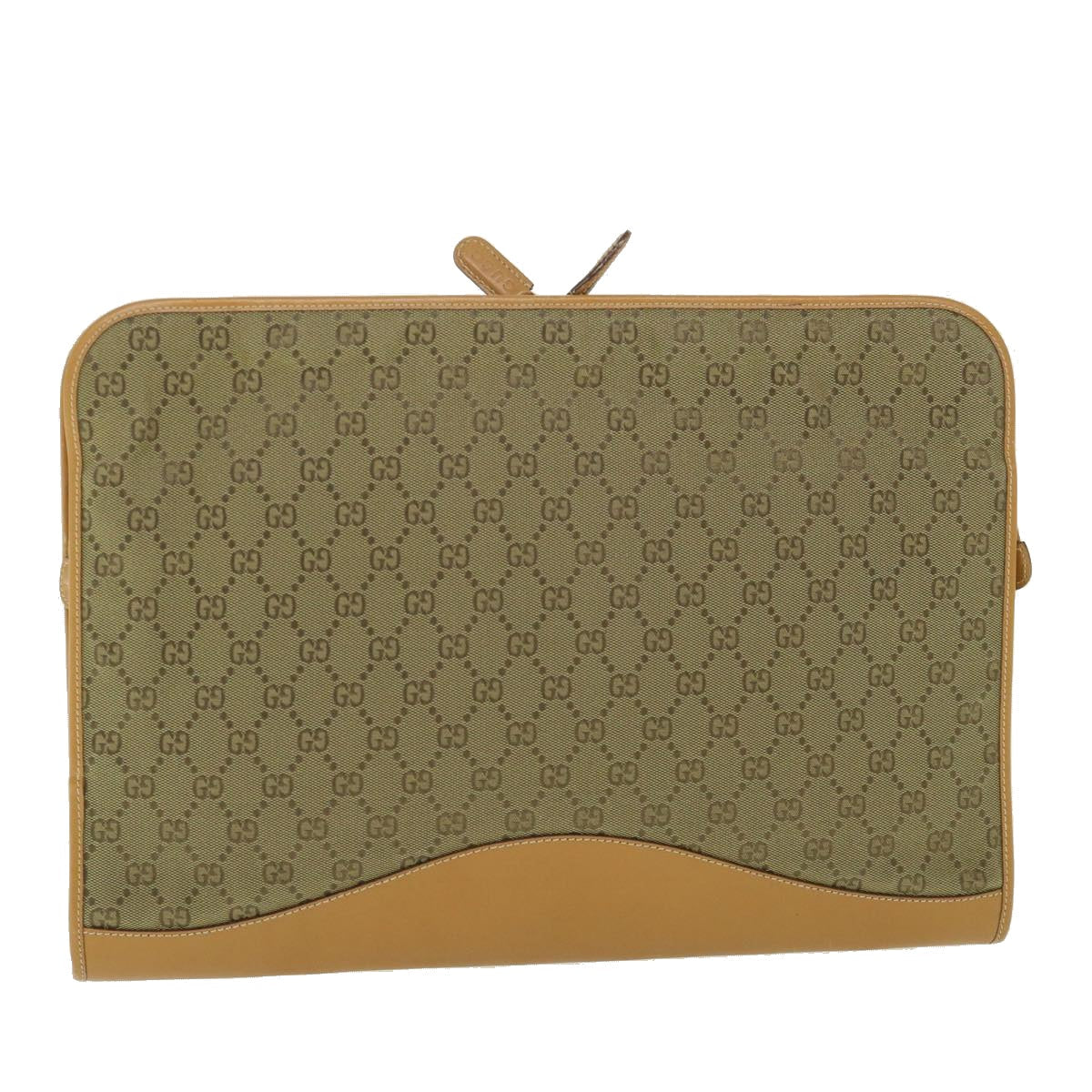 Luxury Gucci GG Canvas Clutch Bag Leather Beige  54130