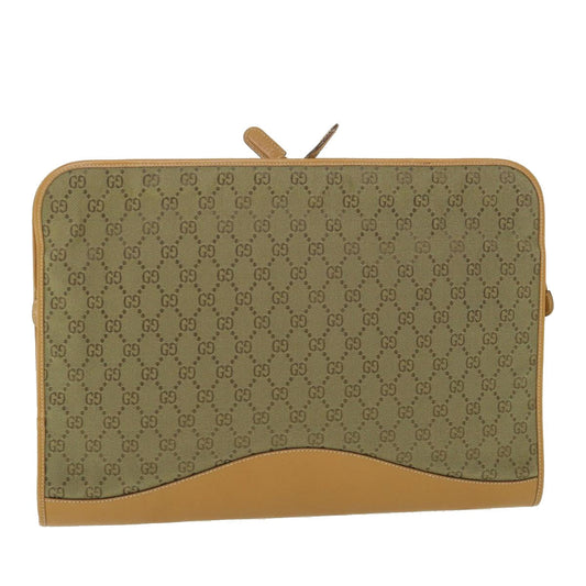 Luxury Gucci GG Canvas Clutch Bag Leather Beige  54130