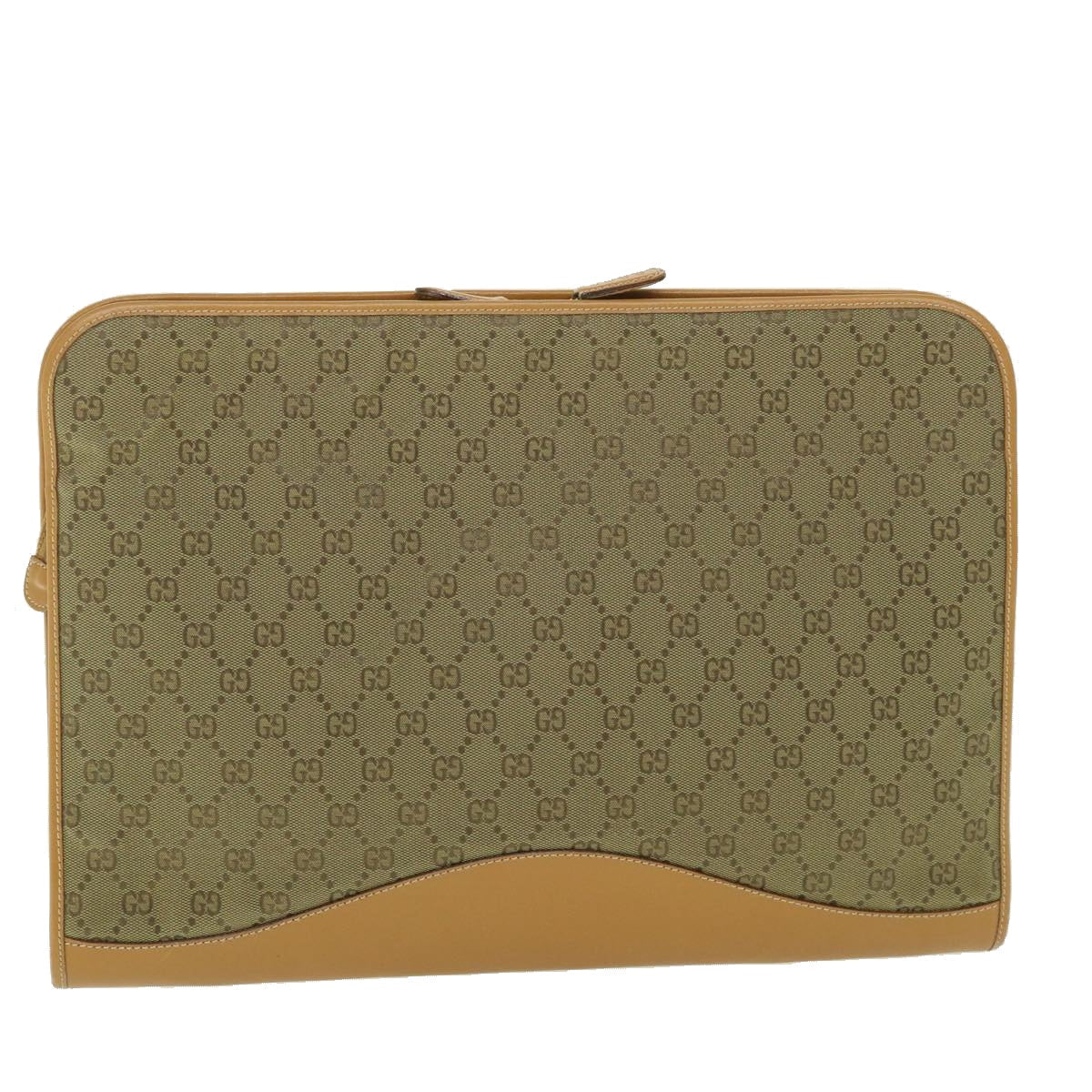 Luxury Gucci GG Canvas Clutch Bag Leather Beige  54130