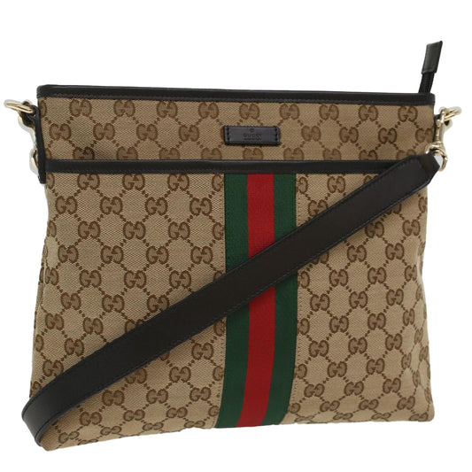 Luxury Gucci GG Supreme Web Sherry Line Shoulder Bag Beige Red Green 388926  54134