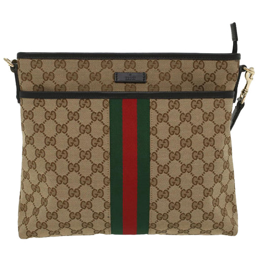 Luxury Gucci GG Supreme Web Sherry Line Shoulder Bag Beige Red Green 388926  54134