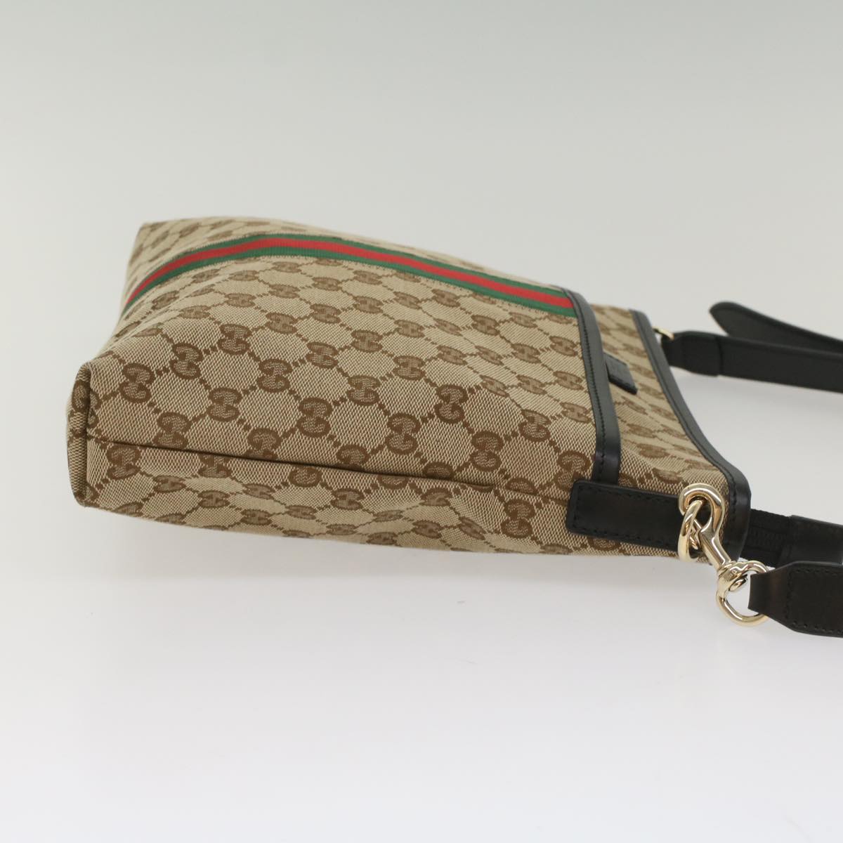 Luxury Gucci GG Supreme Web Sherry Line Shoulder Bag Beige Red Green 388926  54134
