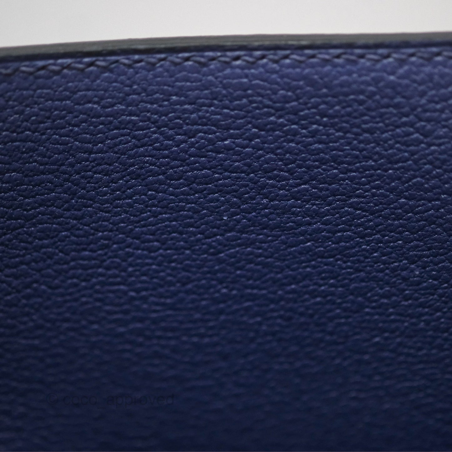Hermès Kelly 32 Retourne Touch Bleu Encre Croc TM Palladium Hardware