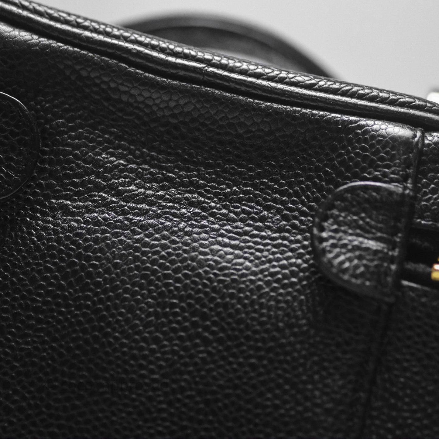 Chanel Vintage Vanity Case Black Caviar Gold Hardware