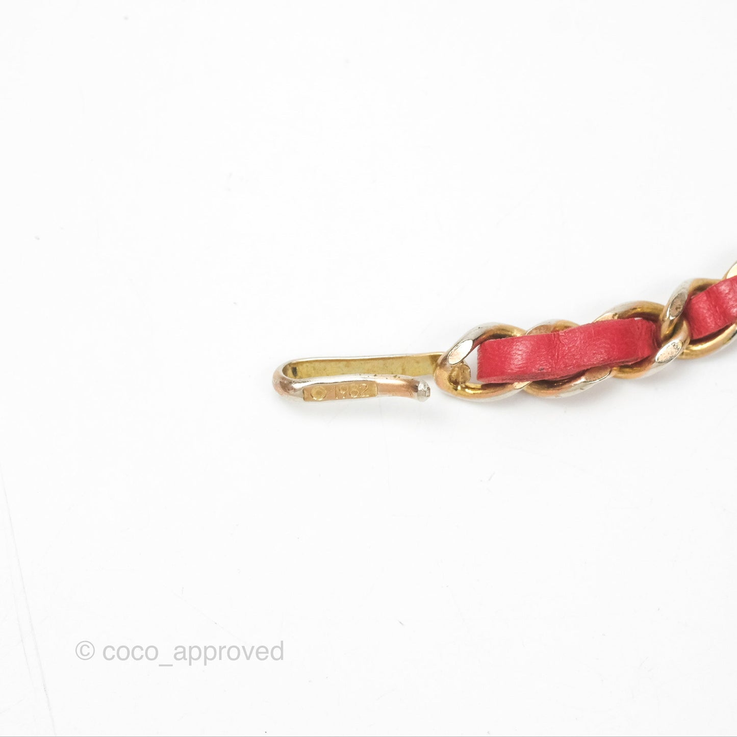 Chanel Vintage Woven Chain Belt Red Lambskin Gold Hardware