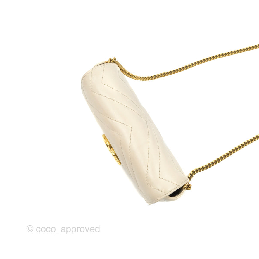 Gucci GG Marmont Matelassé Leather Super Mini Bag Ivory