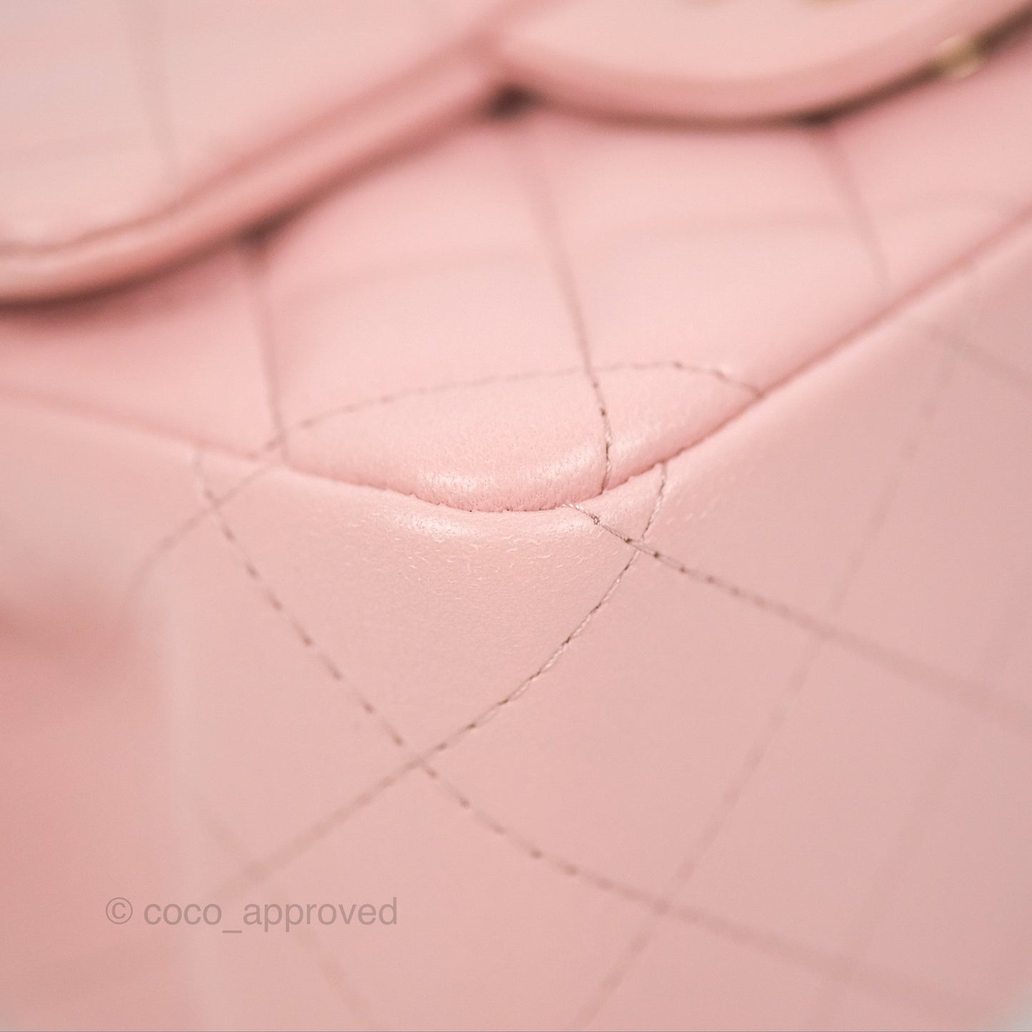 Chanel Quilted Mini Square Flap Pink Lambskin Gold Hardware