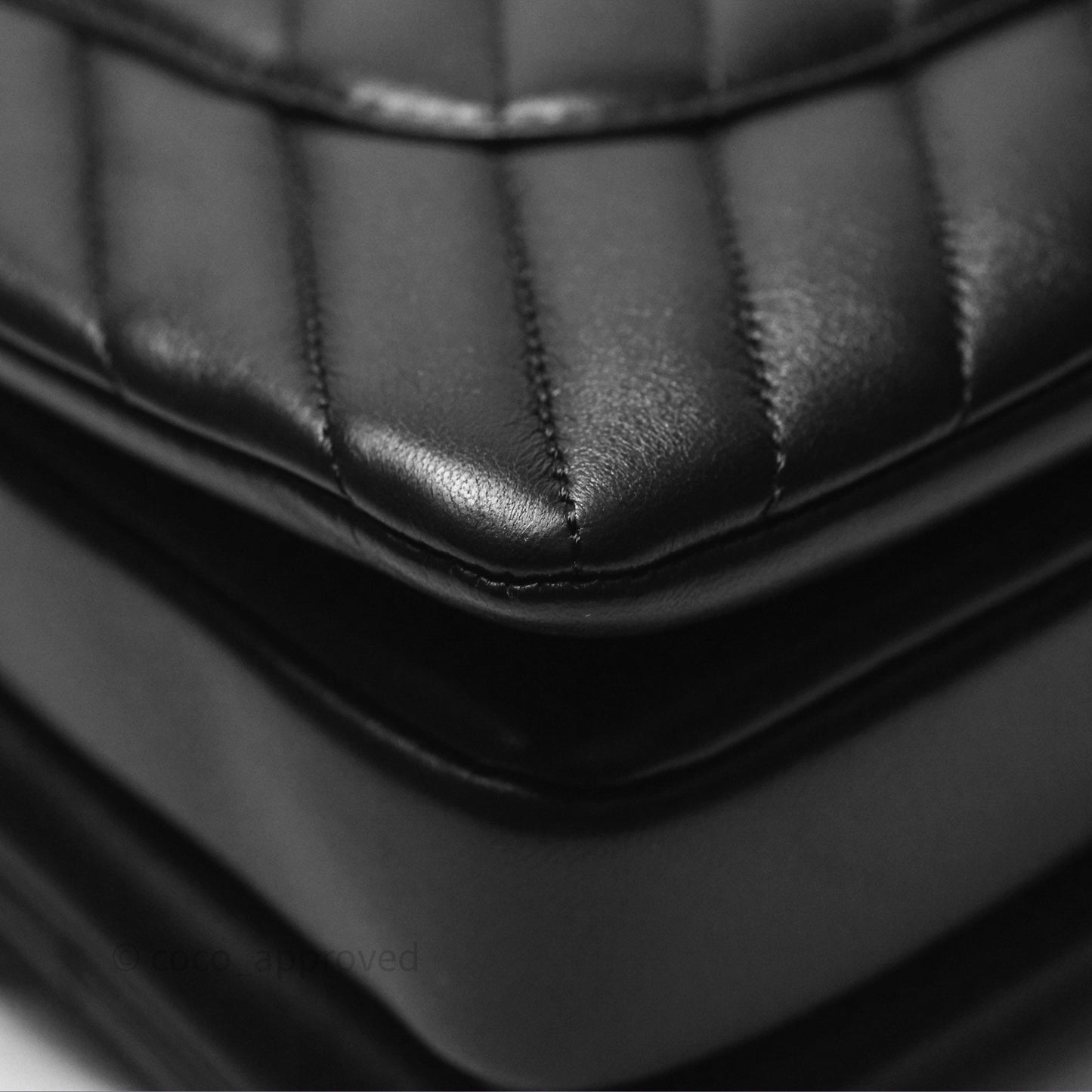 Chanel Small Trendy CC Black Chevron Lambskin Gold Hardware
