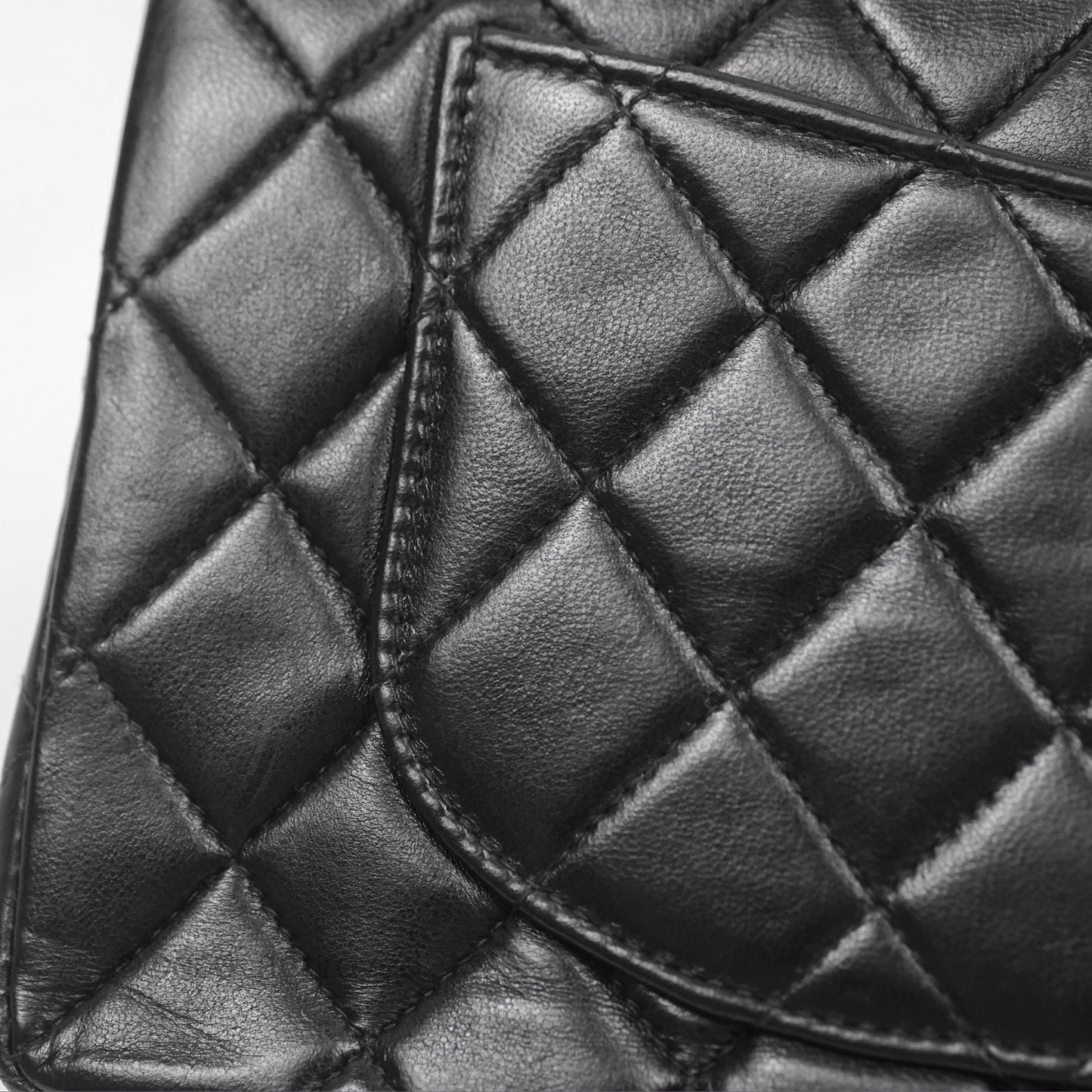 Chanel Vintage Small Classic Flap Black Lambskin Silver Hardware