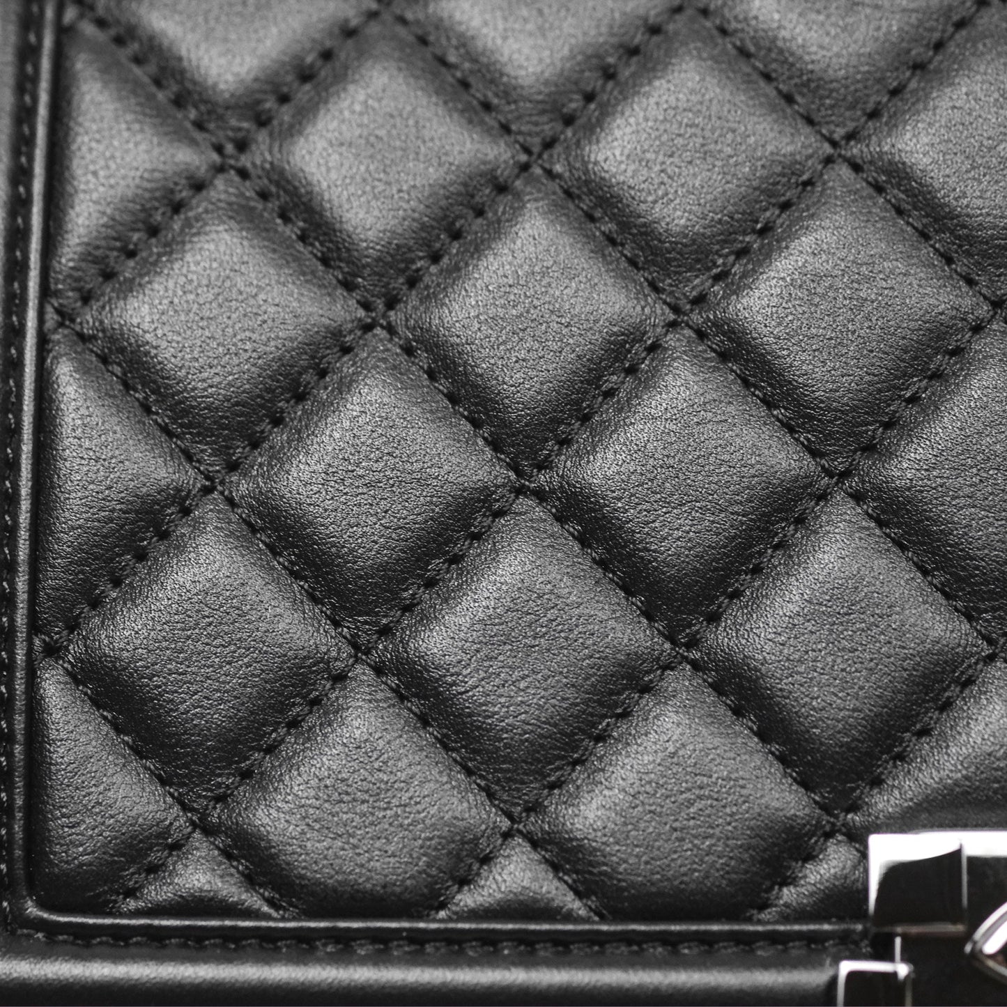 Chanel Medium Boy Quilted Black Calfskin Dark Silver Hardware
