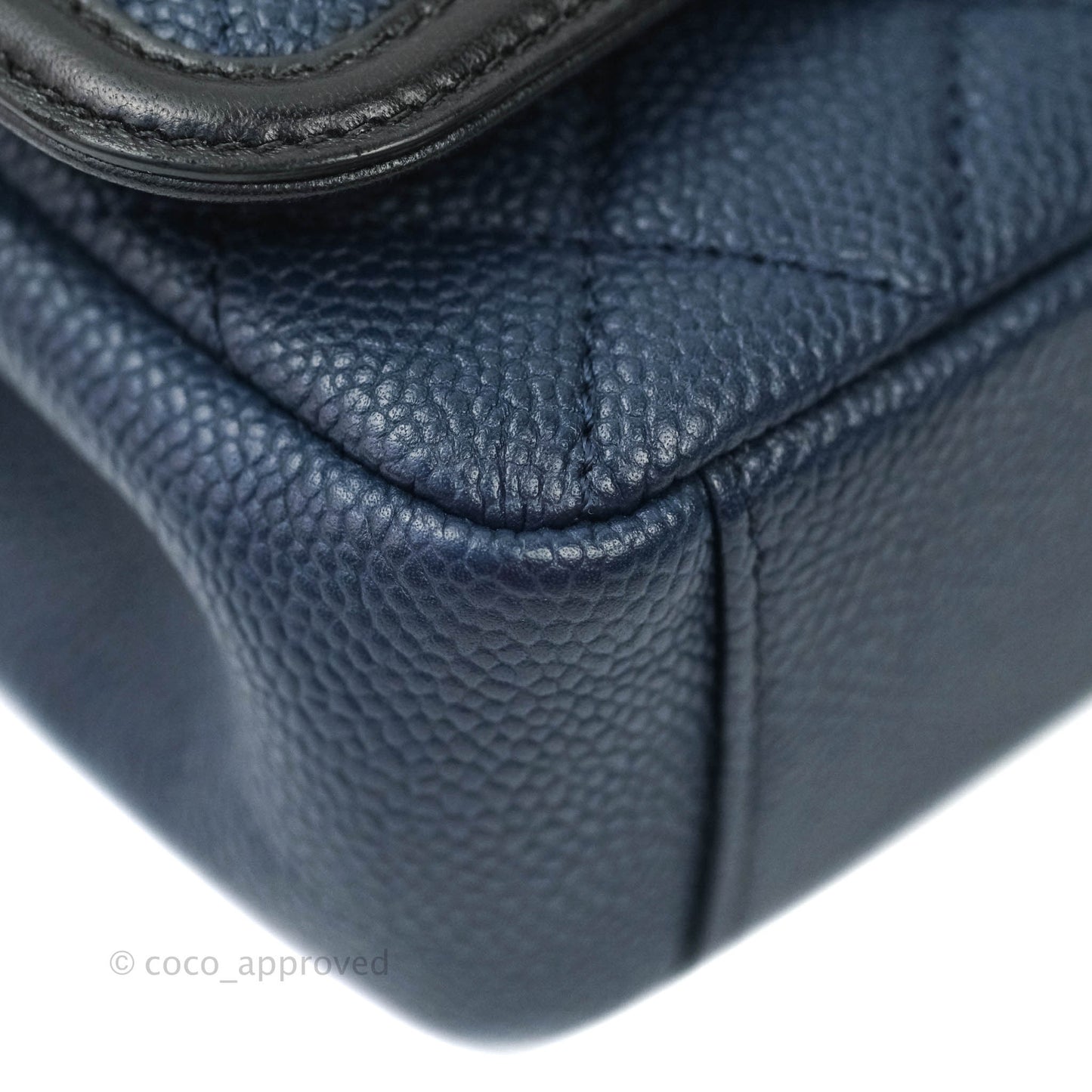 Chanel Quilted Small CC Filigree Flap Navy Caviar