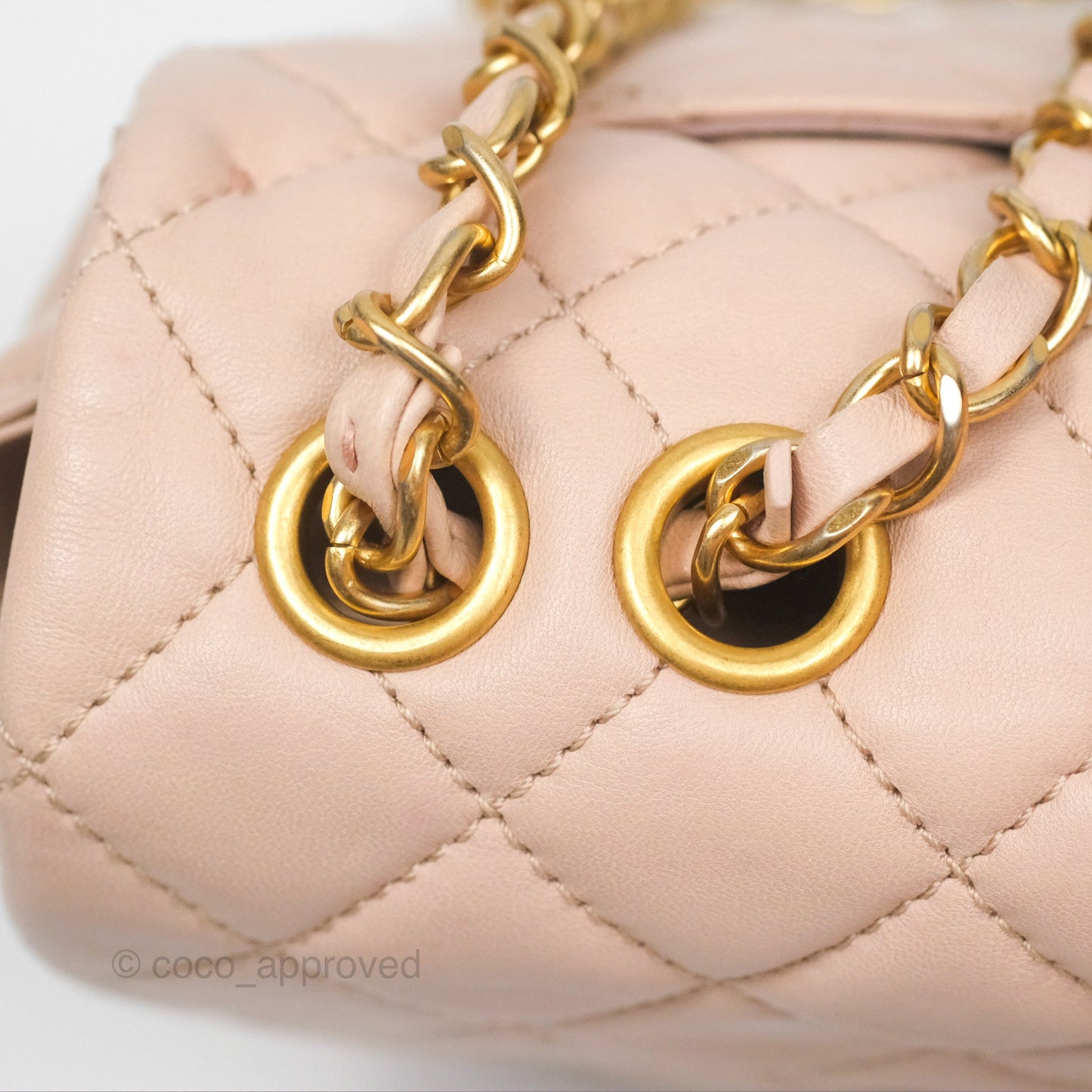 Chanel Flap Bag Pink Aged Gold Hardware