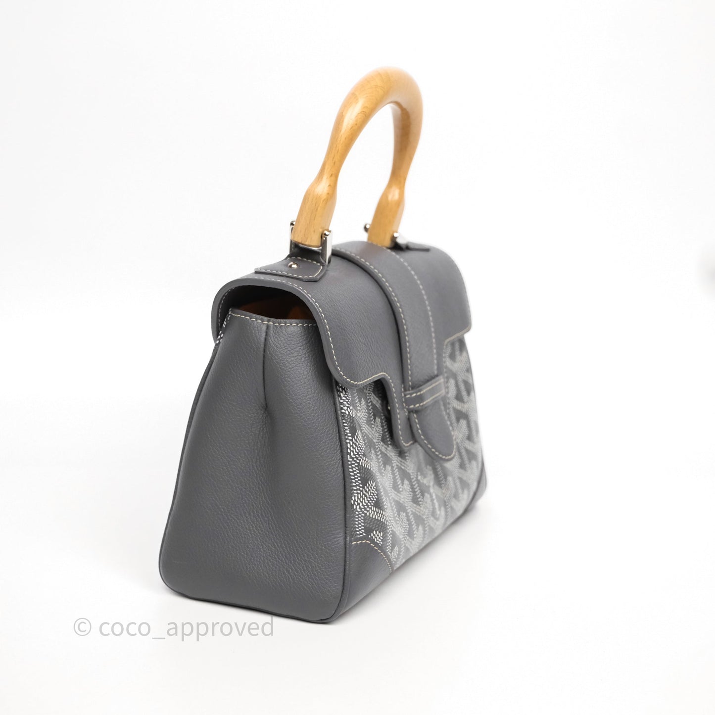 Goyard Saïgon Mini Bag Chevroches Calfskin Grey Silver Hardware