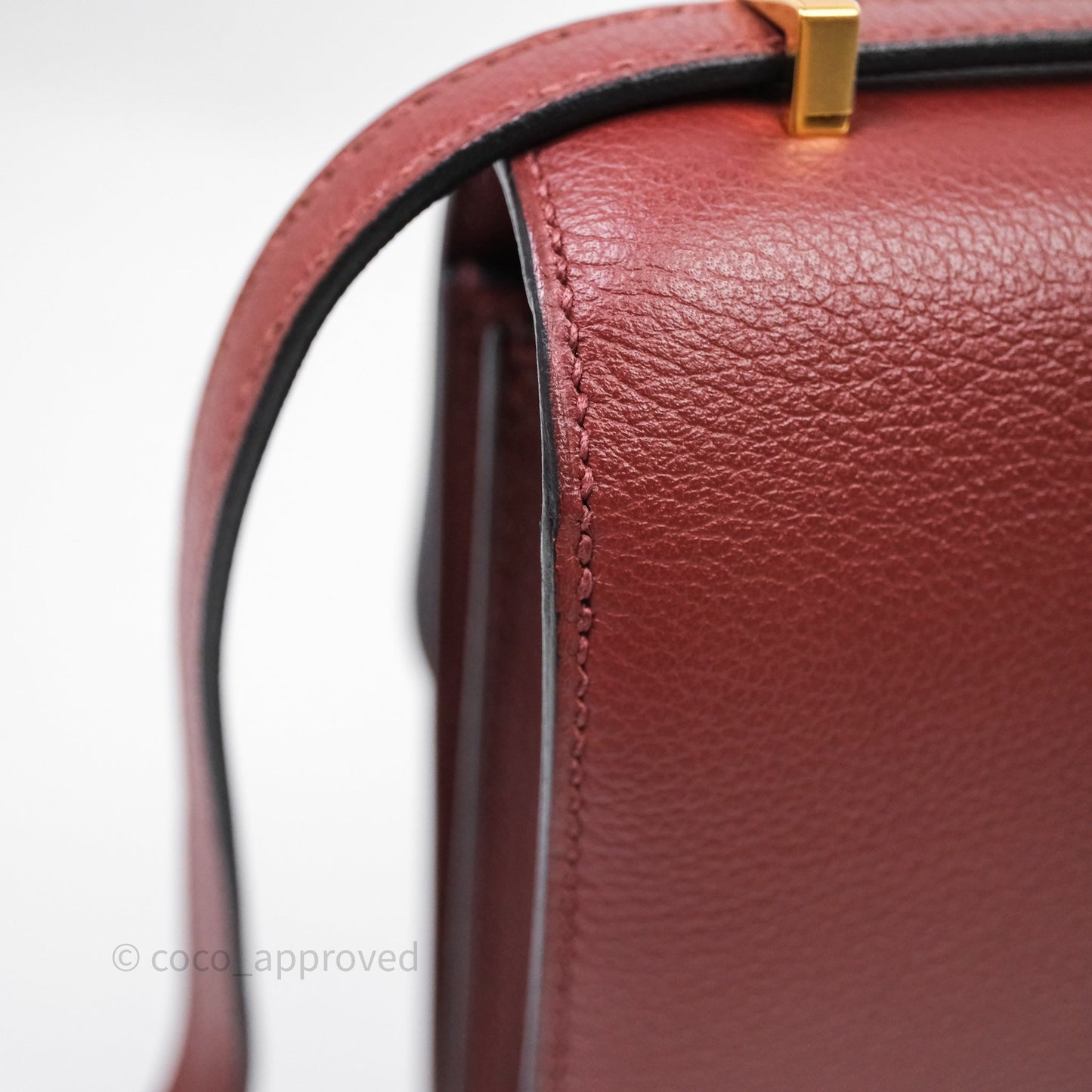 Hermès Mini Constance Rouge H Evercolor Gold Hardware