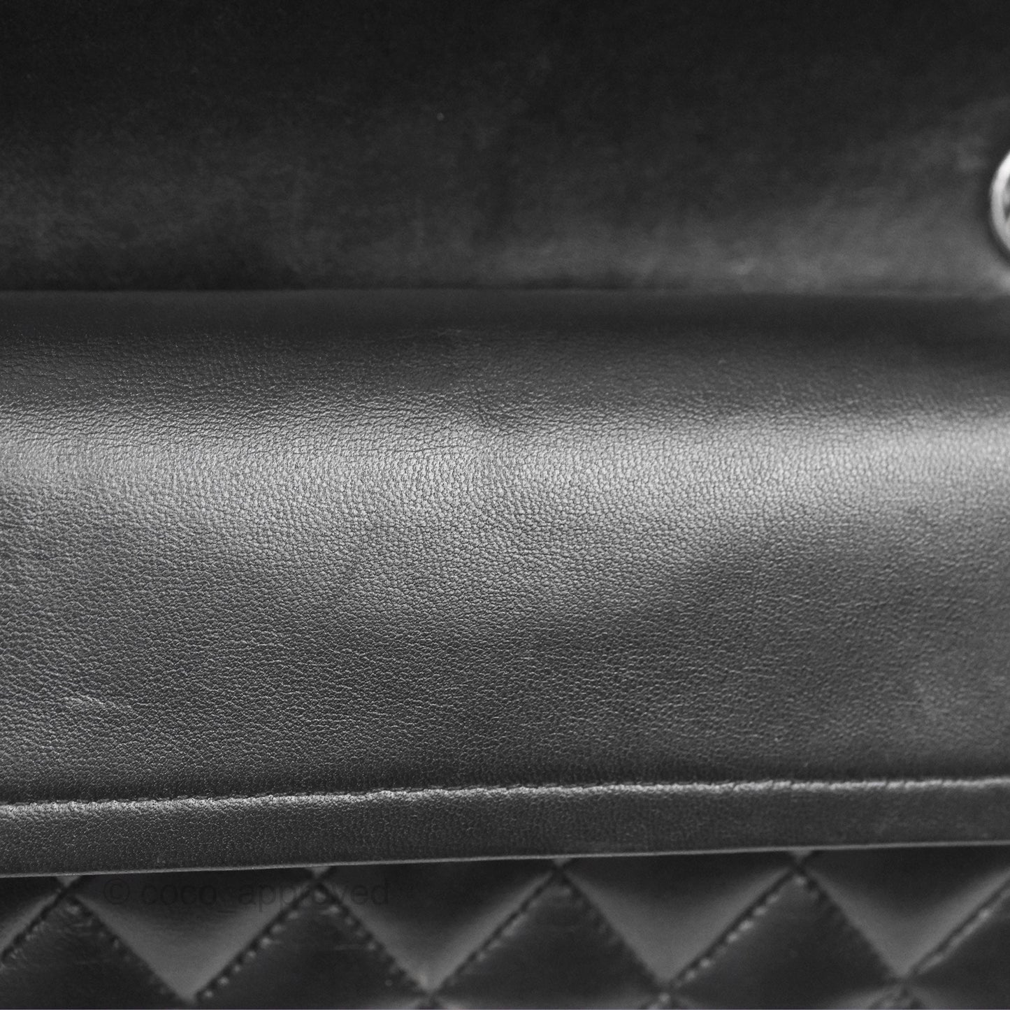 Chanel Classic M/L Medium Flap Quilted Black Lambskin Silver Hardware