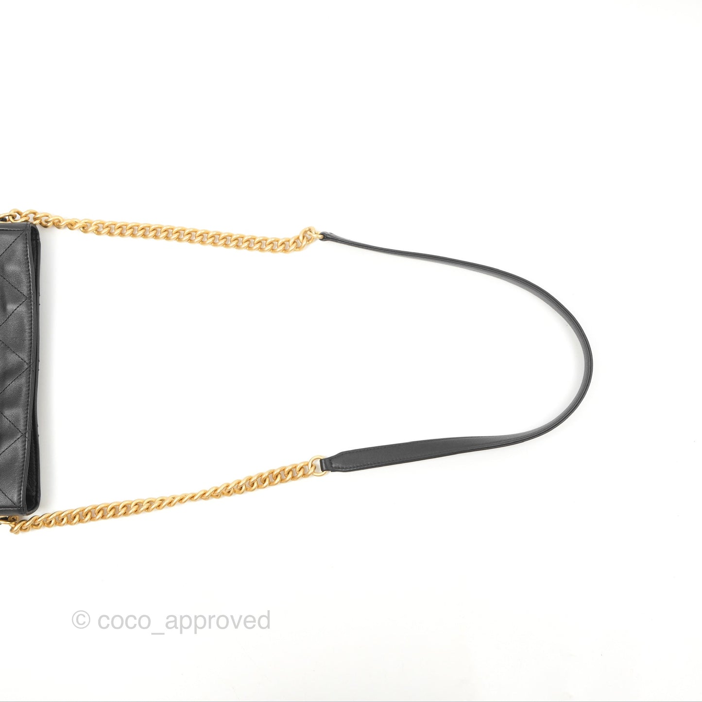 Chanel Drawstring Tote Bag Black Calfskin Aged Gold Hardware