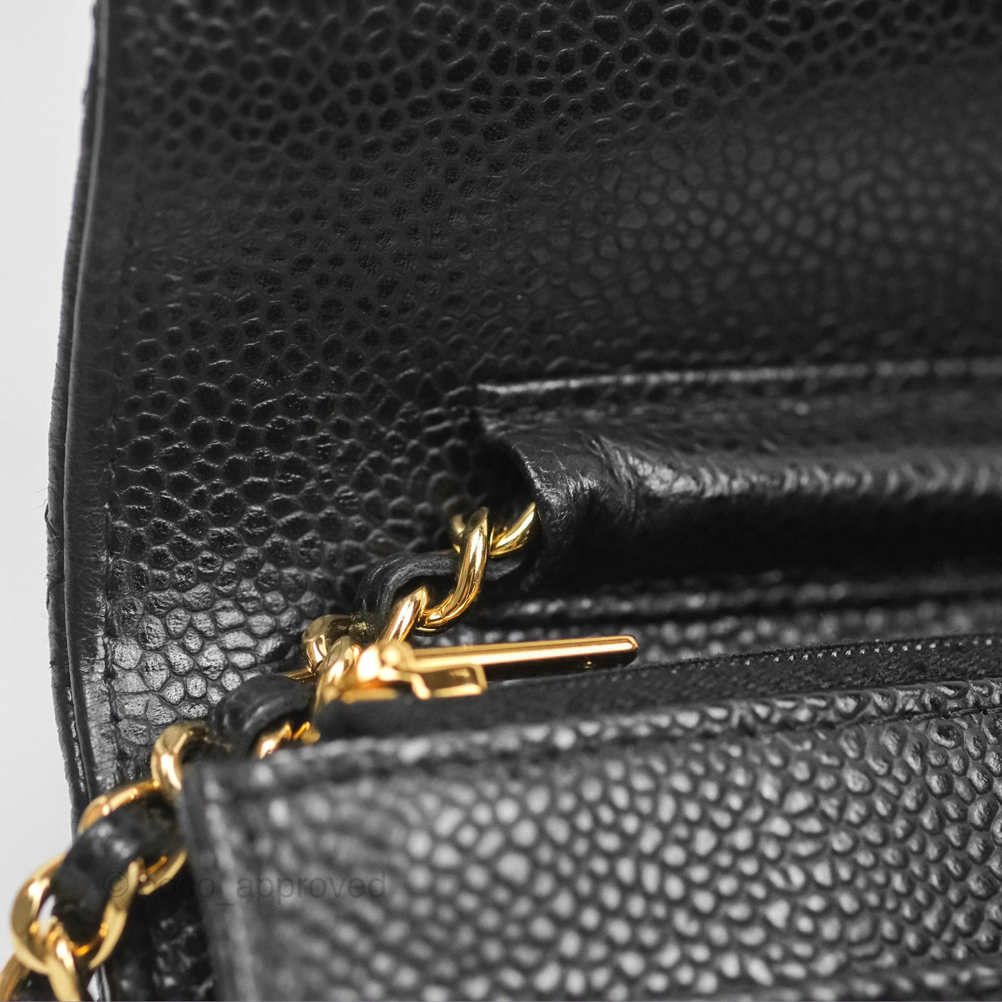 Chanel Classic Quilted Wallet On Chain WOC Black Caviar Gold Hardware