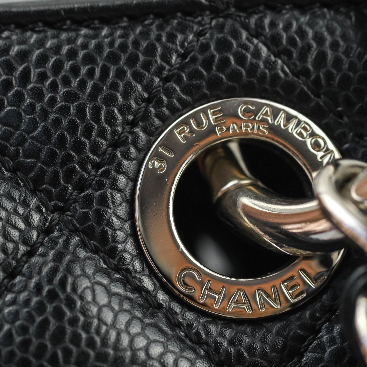 Chanel GST XL Black Caviar Silver Hardware