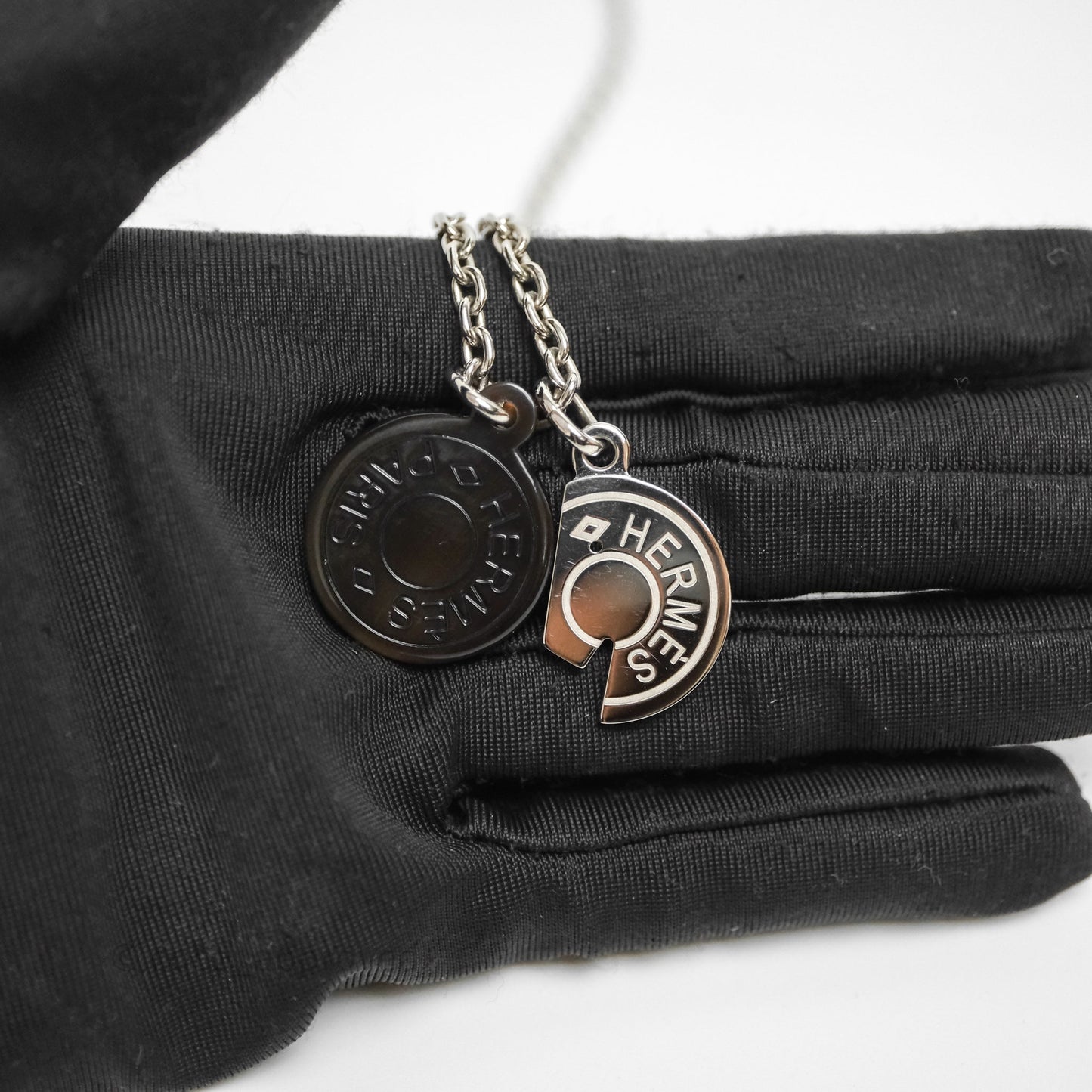 Hermes Carrousel Necklace Horn & Lacquered Palladium Hardware