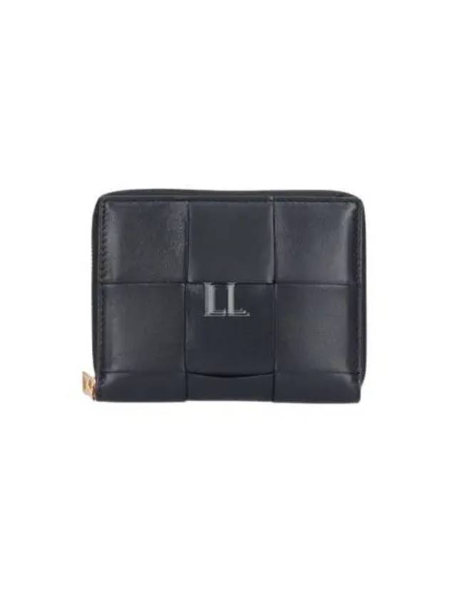 Luxury Bottega Veneta Intrecciato Zip Around Half Wallet Black