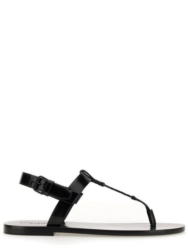 Luxury Saint Laurent Cassandre Flip Flops Black