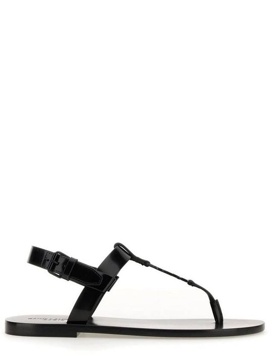 Luxury Saint Laurent Cassandre Flip Flops Black