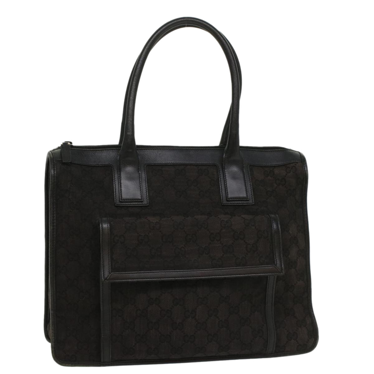 Luxury Gucci GG Canvas Hand Bag Leather Black 000 0854 001013  54325
